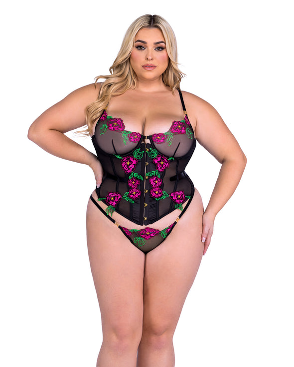 Enchanted Floral Corset 2pc Set